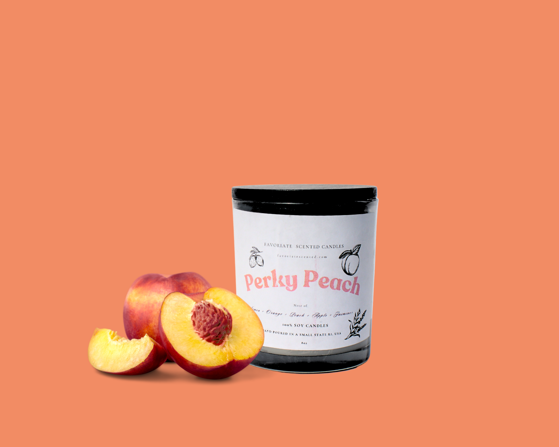 Perky peach soy candle - FAVORIATE SCENTED